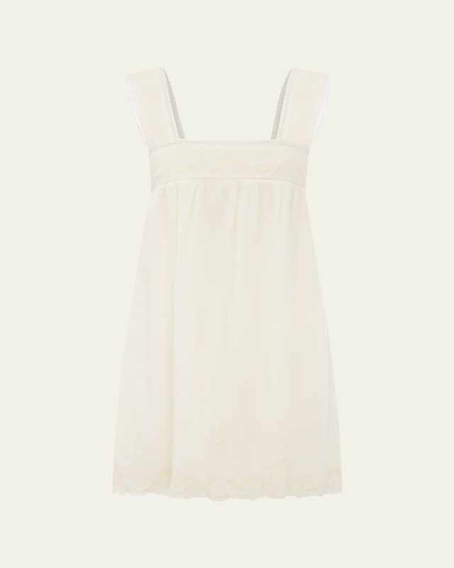 Mylah Square-Neck Embroidered Mini Dress